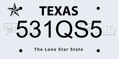 531QS5 Texas License Plate