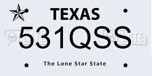 531QSS Texas License Plate