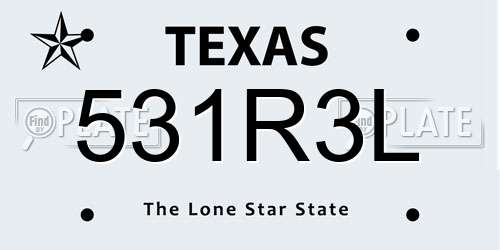 531R3L Texas License Plate