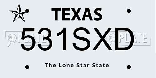 531SXD Texas License Plate