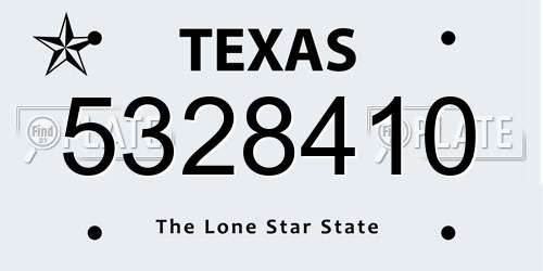5328410 Texas License Plate
