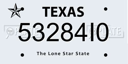 53284I0 Texas License Plate