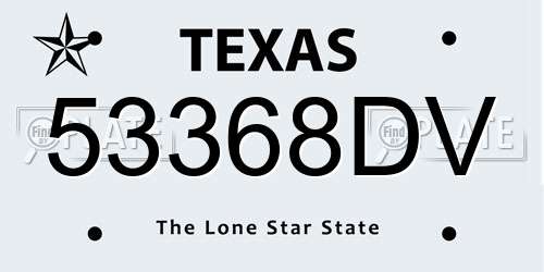 53368DV Texas License Plate