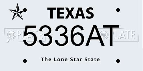 5336AT Texas License Plate
