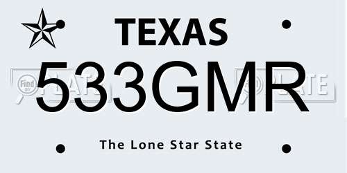 533GMR Texas License Plate