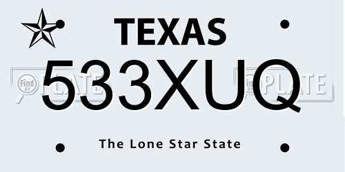 533XUQ Texas License Plate