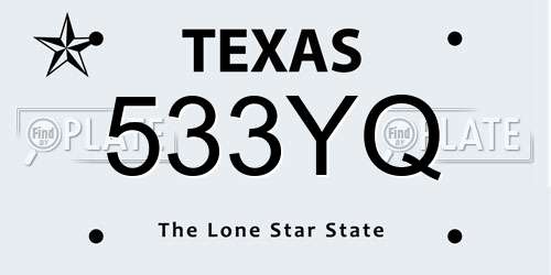 533YQ Texas License Plate