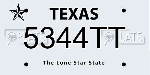 5344TT Texas License Plate