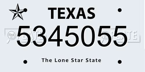5345055 Texas License Plate