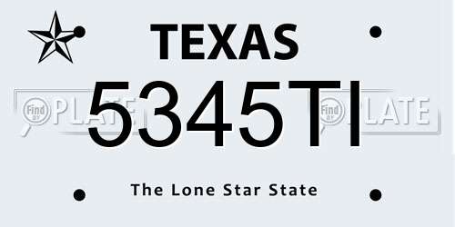 5345TI Texas License Plate