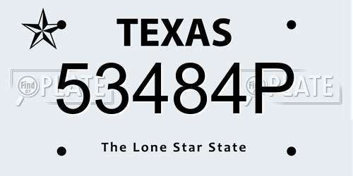 53484P Texas License Plate