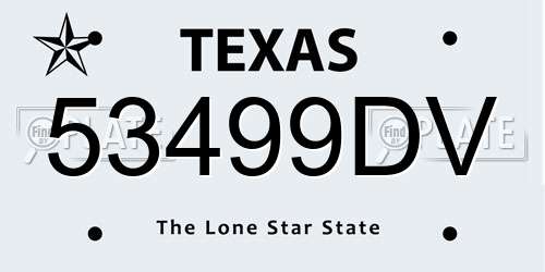 53499DV Texas License Plate