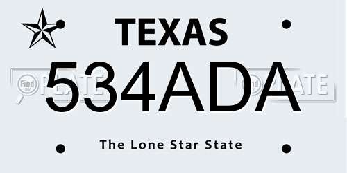 534ADA Texas License Plate