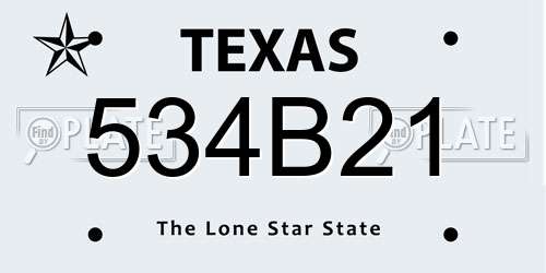 534B21 Texas License Plate
