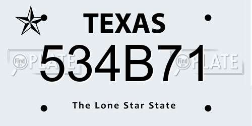 534B71 Texas License Plate