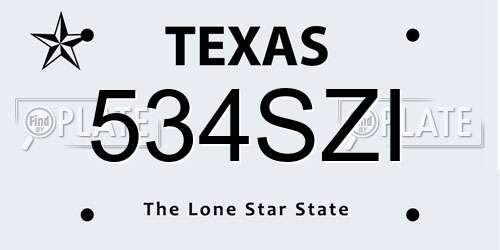 534SZI Texas License Plate