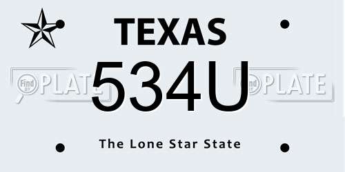 534U Texas License Plate