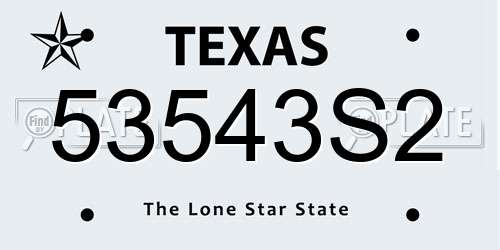 53543S2 Texas License Plate