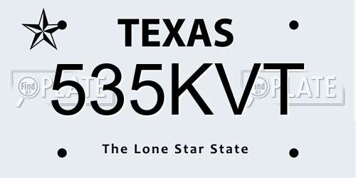 535KVT Texas License Plate