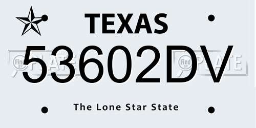 53602DV Texas License Plate