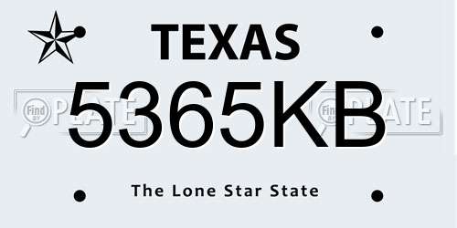 5365KB Texas License Plate