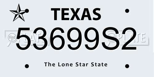 53699S2 Texas License Plate