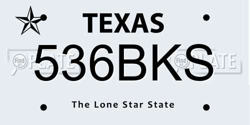 536BKS Texas License Plate