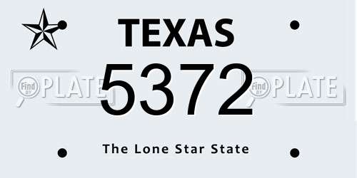 5372 Texas License Plate