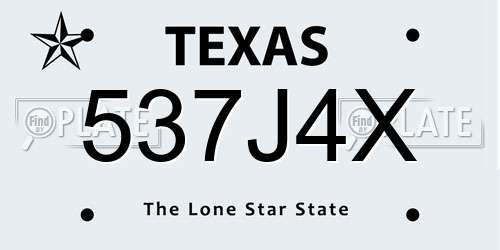 537J4X Texas License Plate
