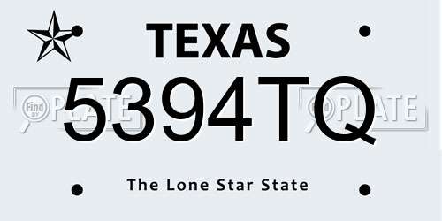 5394TQ Texas License Plate
