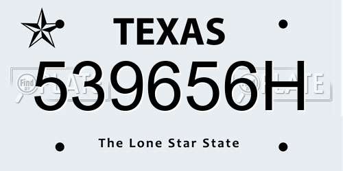 539656H Texas License Plate