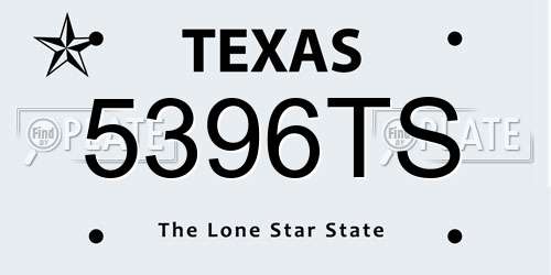 5396TS Texas License Plate