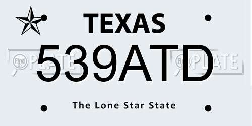 539ATD Texas License Plate