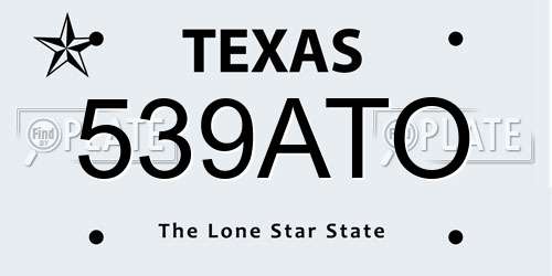 539ATO Texas License Plate