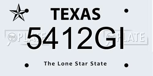 5412GI Texas License Plate