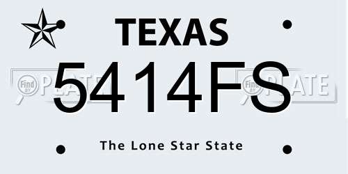 5414FS Texas License Plate