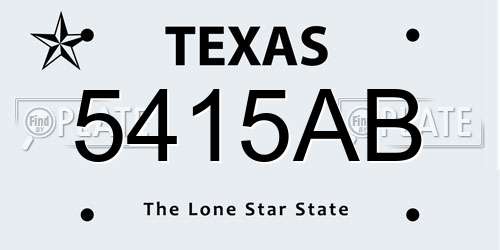 5415AB Texas License Plate
