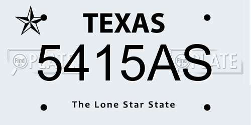 5415AS Texas License Plate