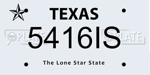 5416IS Texas License Plate