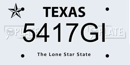 5417GI Texas License Plate