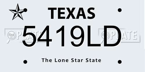 5419LD Texas License Plate