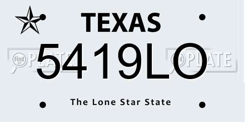 5419LO Texas License Plate