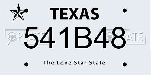 541B48 Texas License Plate