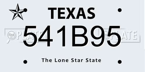 541B95 Texas License Plate