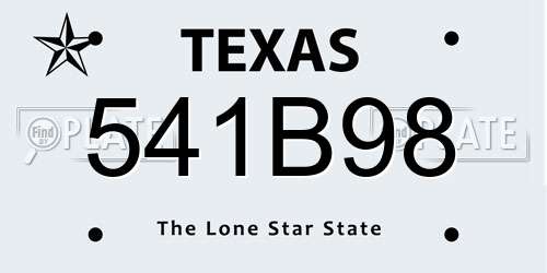 541B98 Texas License Plate
