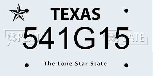 541G15 Texas License Plate