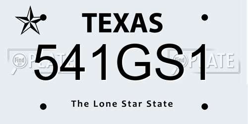 541GS1 Texas License Plate
