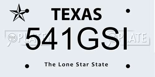 541GSI Texas License Plate