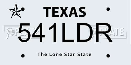 541LDR Texas License Plate