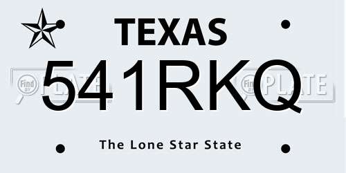 541RKQ Texas License Plate